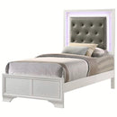 Crown Mark Furniture Lyssa Twin Upholstered Bed in White B4310-T image