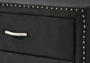 Crown Mark Furniture Lucinda 2 Drawer Nightstand in Black