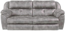 Catnapper Ferrington Power Headrest w/ Lumbar Power Lay Flat Reclining Sofa in Steel