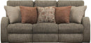 Catnapper Furniture Liam Power Headrest Power Lay Flat Reclining Sofa in Coal/Sunset