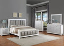 Crown Mark Furniture Ariane Nightstand in White and Silver B1690-2