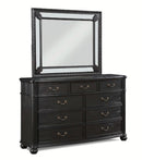 Crown Mark Furniture Kingsbury 9 Drawer Dresser in Black