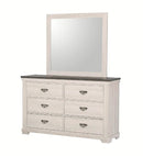 Crown Mark Furniture Leighton 6 Drawer Dresser in White