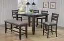 Crown Mark Bardstown Counter Height Bench in Gray