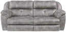 Catnapper Ferrington Power Headrest w/ Lumbar Power Lay Flat Reclining Sofa in Steel