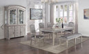 Crown Mark Klina Glam 2-Leaf Dining Table in Light Gray image
