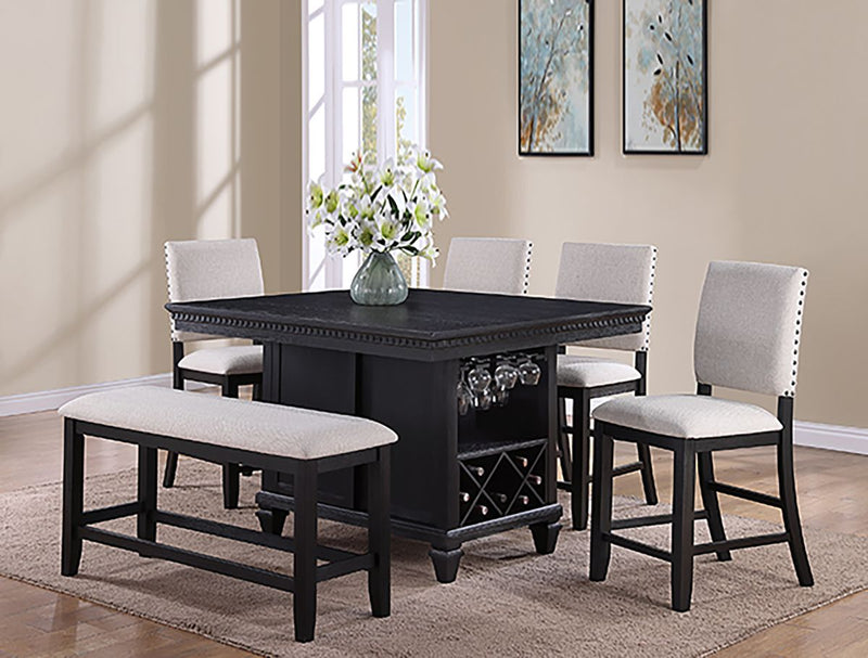Crown Mark Furniture Regent Counter Height Table in Black