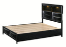 Crown Mark Furniture Fallon Queen Platform Bed with Storage in Black B4288-Q