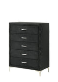 Crown Mark Furniture Lucinda 5 Drawer Chest in Black image