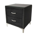 Crown Mark Furniture Lucinda 2 Drawer Nightstand in Black image