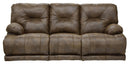 Catnapper Voyager Power Lay Flat Reclining Sofa with Drop Down Table in Elk