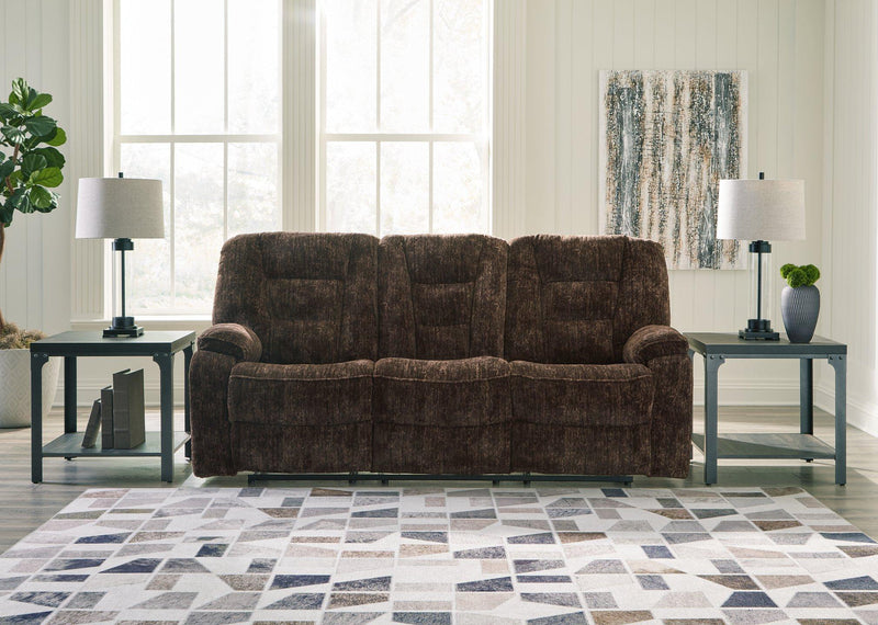 Soundwave Reclining Sofa with Drop Down Table