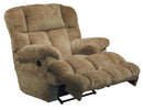 Catnapper Cloud 12 Power Chaise Lay Flat Recliner in Camel