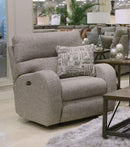 Catnapper Furniture Liam Power Headrest Power Lay Flat Recliner in Concrete/Storm