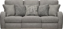Catnapper Furniture Liam Power Headrest Power Lay Flat Reclining Sofa in Concrete/Storm