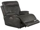 Catnapper Furniture Naples Power Headrest with Lumbar Power Lay Flat Recliner with Extended Ottoman in Steel