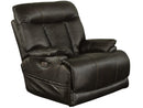 Catnapper Furnture Naple Power Headrest Power Lay Flat Recliner with Extended Ottoman in Chocolate