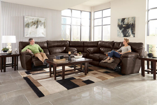 Catnapper Milan 3pcs Power Lay Flat Sectional Set in Chocolate