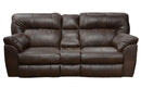 Catnapper Nolan Power Extra Wide Reclining Console Loveseat w/ Storage & Cupholder in Godiva