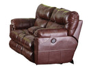 Catnapper Milan Power Lay Flat Reclining Console Loveseat in Walnut 64349