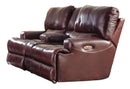 Catnapper Wembley Lay Flat Reclining Console Loveseat in Walnut