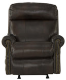 Vito Leather Power Rocker Recliner with Power Adjustable Headrest and Lumbar and CR3 Therapeutic Massage