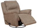 Catnapper Furniture Cole Chaise Swivel Glider Recliner in Camel