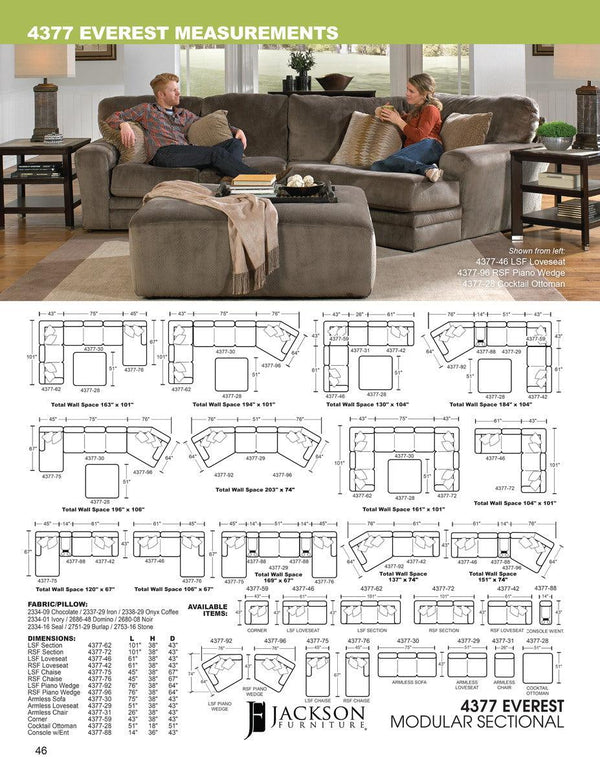 Jackson Furniture Everest Armless Loveseat in Seal image