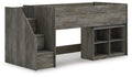Frandern Loft Bed with Bookcase Storage