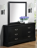 Crown Mark Furniture Louis Philip Dresser Mirror in Black