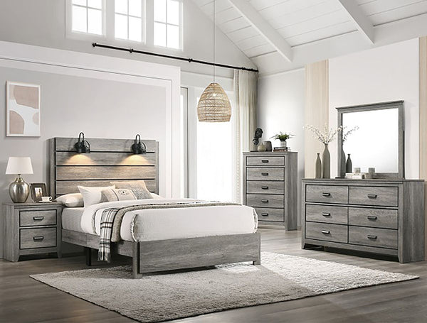 Crown Mark Furniture Carter 2 Drawer Nightstand in Gray