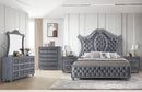 Crown Mark Furniture Voltare King Bed in Dark Grey