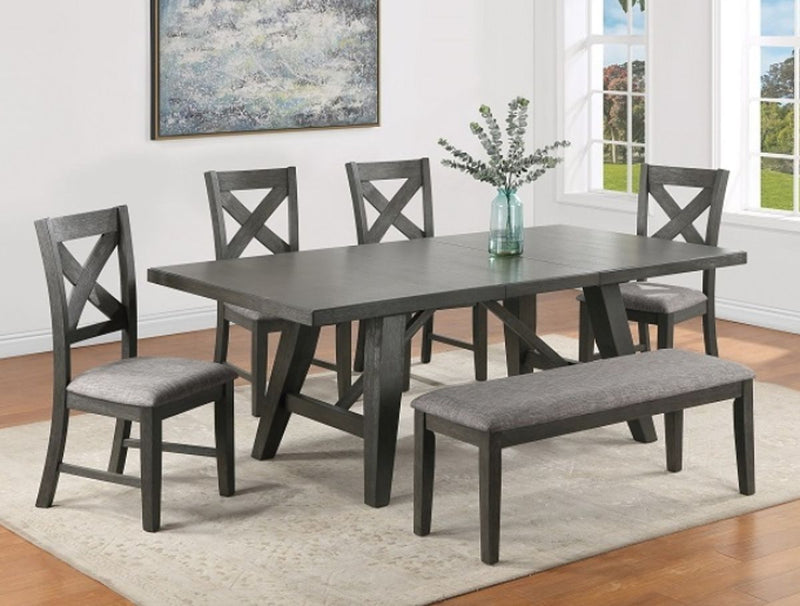 Crown Mark Furniture Rufus Counter Height Table in Dark Gray