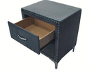 Crown Mark Furniture Lucinda 2 Drawer Nightstand in Gray