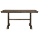 Crown Mark Quincy Rectangular Counter Height Table in Light Brown