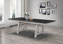 Crown Mark Maribelle Rectangular Dining Table in Chalk/Grey