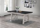 Crown Mark Maribelle Rectangular Dining Table in Chalk/Grey