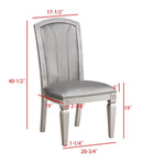 Crown Mark Klina Glam Dining Side Chair in Light Gray (Set of 2)